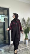 Pamuklu Kumaş Ve Dantel Kumaş Kombinli Ceket -Mürdüm