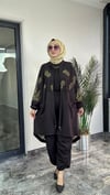 Pamuklu Kumaş Ve Dantel Kumaş Kombinli Ceket -Yeşil