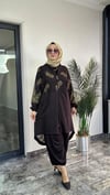 Pamuklu Kumaş Ve Dantel Kumaş Kombinli Ceket -Yeşil