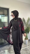 Pamuklu Kumaş Ve Dantel Kumaş Kombinli Ceket -Mürdüm