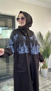 Pamuklu Kumaş Ve Dantel Kumaş Kombinli Ceket -Mavi