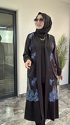 Pamuklu Kumaş Ve Dantel Kumaş Kombinli GiyÇık -Mavi
