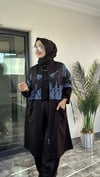 Pamuklu Kumaş Ve Dantel Kumaş Kombinli Ceket -Mavi