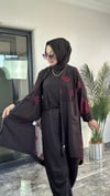 Pamuklu Kumaş Ve Dantel Kumaş Kombinli Ceket -Mürdüm