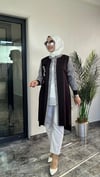 Pamuklu Kumaş Ve Pötikare Kumaş Kombinli Tunik -Siyah
