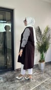 Pamuklu Kumaş Ve Pötikare Kumaş Kombinli Tunik -Siyah