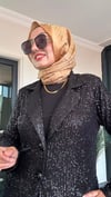 Pul Payet Kumaş Blazer Ceket İkili Takım -Siyah