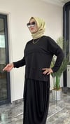Sandy Kumaş Etekli Takım -Siyah