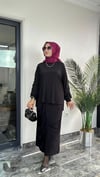 Sandy Kumaş Etekli Takım -Sİyah
