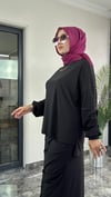 Sandy Kumaş Etekli Takım -Sİyah
