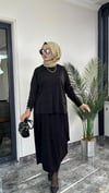 Sandy Kumaş Etekli Takım -Siyah