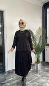 Sandy Kumaş Etekli Takım -Siyah