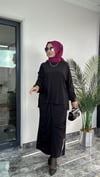 Sandy Kumaş Etekli Takım -Sİyah