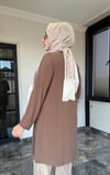 Sandy Kumaş Önü Şifon Kaplama Tunik Ve Sandy Kumaş Pantolon İkili Takım 