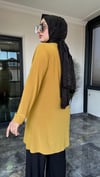 Sandy Kumaş Önü Şifon Kaplama Tunik Ve Sandy Kumaş Pantolon İkili Takım 