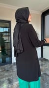Sandy Kumaş Önü Şifon Kaplama Tunik Ve Sandy Kumaş Pantolon İkili Takım 
