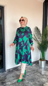 Saten Kumaş Desenli Tunik 