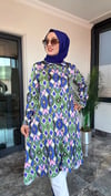 Saten Kumaş Desenli Tunik 