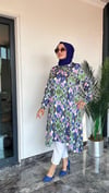 Saten Kumaş Desenli Tunik 