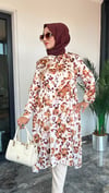 Saten Kumaş Desenli Tunik 