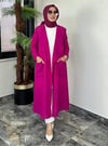Şifon Krep Kumaş Ceket -Fuşya