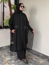 Şifon Kumaş İç Sandy Cep Püskül Aksesuarlı İkili Takım -Siyah