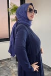 Şifon Kumaş Pilise Detaylı Elbise -Lacivert