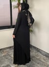 Şifon Kumaş Pilise Detaylı Elbise -Siyah
