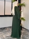 Şifon Kumaş Taş Şerit Detaylı Özel Gün Elbise -Siyah