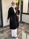 Sırt Kemer Detaylı Kısa Trenç -Siyah