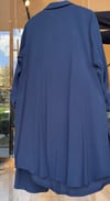 Tensel Cupra Kumaş Düğme Detaylı İkili Takım -Lacivert