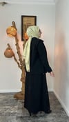 Turkuaz Kumaş Dantel Kumaş Kombinli Etekli Takım -Siyah