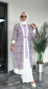 Zara Krep Kumaş Desenli Kimono Ceket Ve İçlik İkili Takım