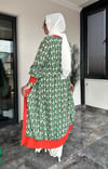 Zara Krep Kumaş Desenli Kimono Ceket Ve İçlik İkili Takım