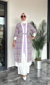 Zara Krep Kumaş Desenli Kimono Ceket Ve İçlik İkili Takım