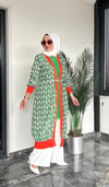 Zara Krep Kumaş Desenli Kimono Ceket Ve İçlik İkili Takım