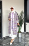 Zara Krep Kumaş Desenli Kimono Ceket Ve İçlik İkili Takım