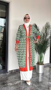 Zara Krep Kumaş Desenli Kimono Ceket Ve İçlik İkili Takım