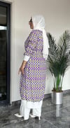 Zara Krep Kumaş Desenli Kimono Ceket Ve İçlik İkili Takım