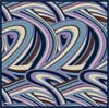 Çok Renkli Geometrik Desen %100 Twill İpek Eşarp 4311 - 85