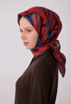 Geometrik Desen %100 Twill İpek Eşarp 