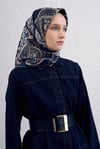 Klasik Desenli Saf İpek Sura Eşarp
