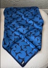 Lacivert Geometrik Desen %100 Twill İpek Eşarp 4117 - 54