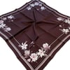 Sisley Sura Saf İpek Eşarp Bordo Çiçek Desen 2036