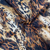 Sisley Sura Saf İpek Eşarp Kahve Leopar Desen 2039