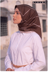 Sisley Sura Saf İpek Eşarp Kahverengi Düz Desen 2038