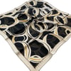 Sisley Sura Saf İpek Eşarp Siyah Soyut Desen 2042