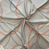 Sisley Sura Saf İpek Eşarp Soft Yeşil Zincir Desen 2033