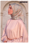 Sisley Sura Saf İpek Eşarp Soft Yeşil Zincir Desen 2033
