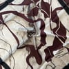 Sisley Twill Saf İpek Eşarp Bordo Karışık Desen 2031
